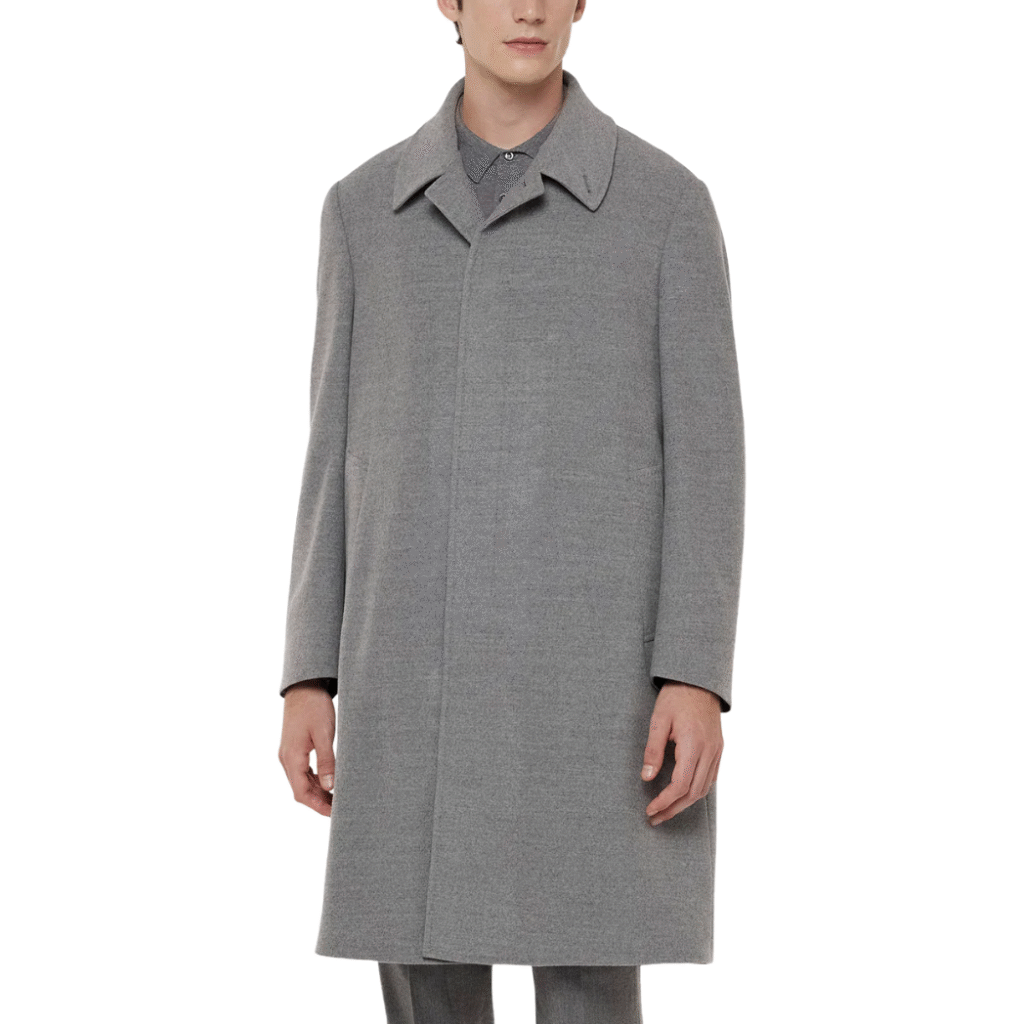 Model wearing coat to show full fit and styling in motion.