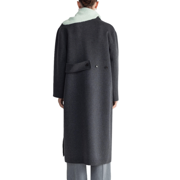 Custom Ladies’ Straight Fit Belted Minimalist Wool Cashmere Blended Overcoat - Image 3