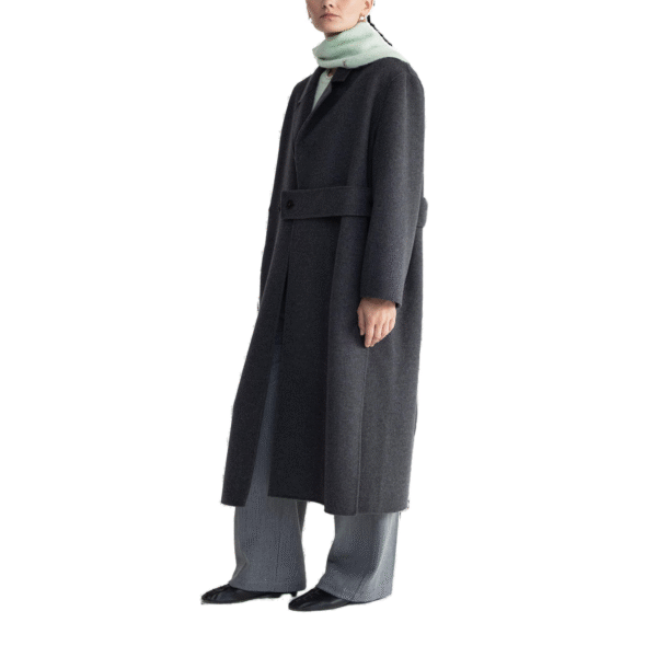 Custom Ladies’ Straight Fit Belted Minimalist Wool Cashmere Blended Overcoat - Image 5
