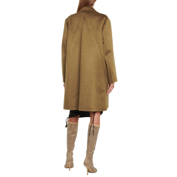 Custom Streamlined Style Notched Lapels Woman Overcoat in Wool Cashmere Blend - Image 3