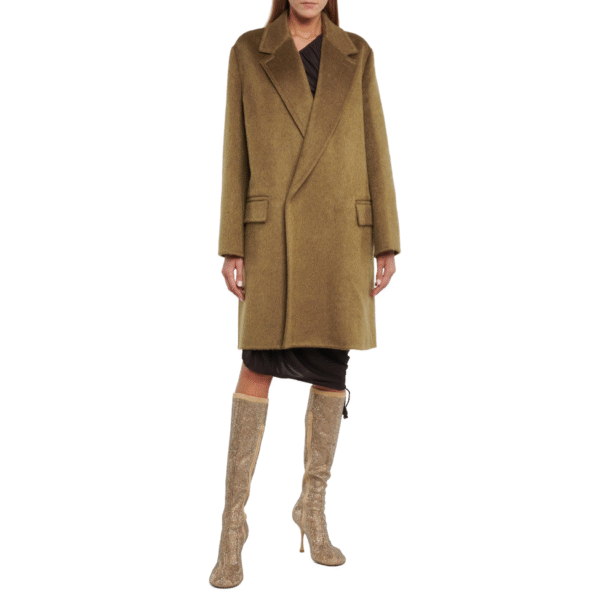 Custom Streamlined Style Notched Lapels Woman Overcoat in Wool Cashmere Blend - Image 4