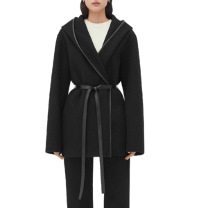 Custom Effortless Elegance Belted Woman Coat in Wool Cashmere Blend
