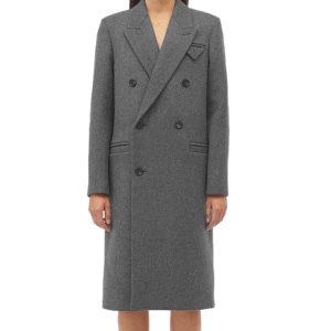 Custom Minimalist Wool-Blend Woman Overcoat with Peak Lapels