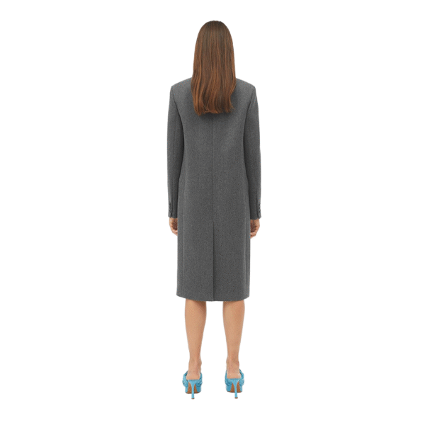 Custom Minimalist Wool-Blend Woman Overcoat with Peak Lapels - Image 3