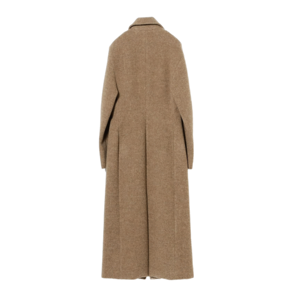 Custom Elegance Camel Tailored Fit Woman Coat in Wool Cashmere Blend - Image 2