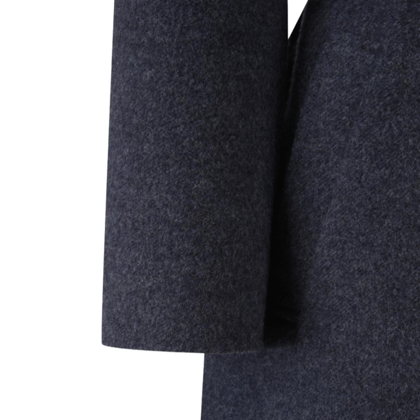 Custom Women’s Minimalist Design Elegant Dark Belted Wrap Coat for Fall/Winter in Wool Cashmere Blend - Image 4
