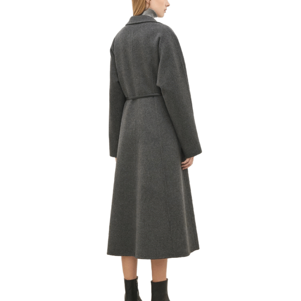 Custom Women’s Dark Gray Dress Coat With Notched Lapels for Fall/Winter in Wool Cashmere Blend - Image 2