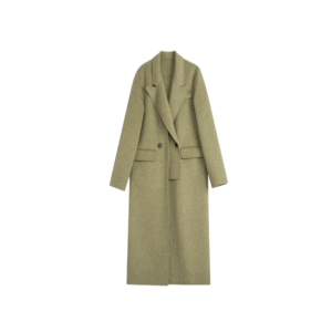 Custom Oversized Olive Green Coat for Women in Wool Cashmere Blend