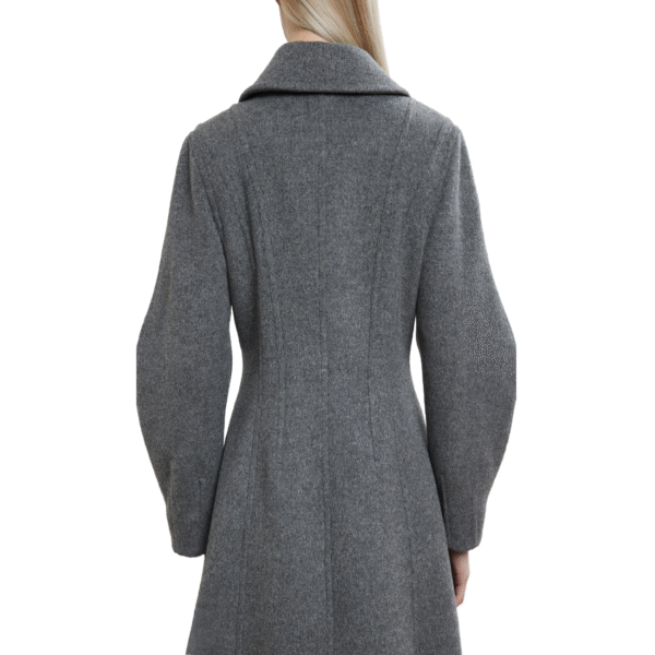 Custom Double Breasted Gray Coat in Wool Cashmere Blend - Image 2