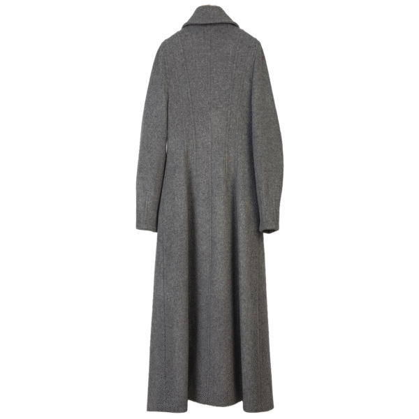 Custom Double Breasted Gray Coat in Wool Cashmere Blend - Image 5