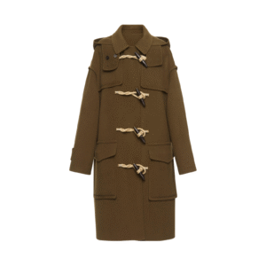 Custom Vintage Hooded Earthy Brown Woman’s Coat in Wool Cashmere Blend