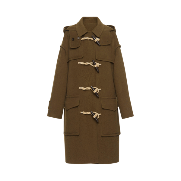 Custom Vintage Hooded Earthy Brown Woman’s Coat in Wool Cashmere Blend