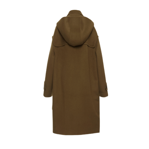 Custom Vintage Hooded Earthy Brown Woman’s Coat in Wool Cashmere Blend - Image 3