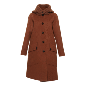 Custom Earthy Warm Rust Terracotta Woman’s Coat in Wool Cashmere Blend