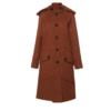 Custom Earthy Warm Rust Terracotta Woman’s Coat in Wool Cashmere Blend - Image 3