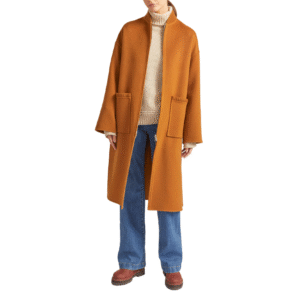Custom Warm Zippered Women’s Coat in Wool Cashmere Blend for Fall or Winter Wear