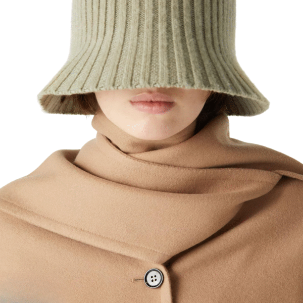 Custom Timeless Button Fastening Women’s Scarf Coat in Wool Cashmere Blend for Fall or Winter Wear - Image 4
