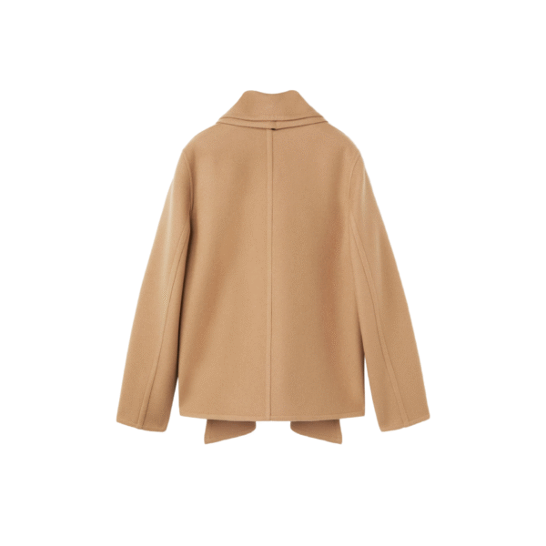 Custom Timeless Button Fastening Women’s Scarf Coat in Wool Cashmere Blend for Fall or Winter Wear - Image 5