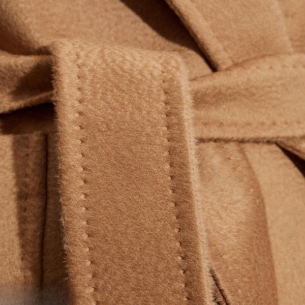 Custom Belted Women’s Coat in Wool Cashmere Blend for Fall or Winter Wear - Image 3