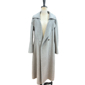 Custom Timeless Light Grey Wide Lapels full length wool coat for Fall/Winter