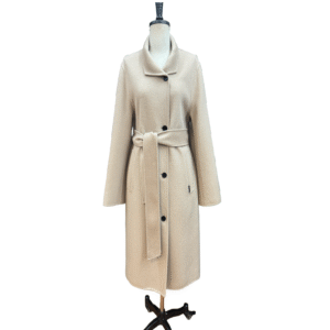 Custom Classic Single-breasted slim silhouette belted wool coat for Fall/Winter