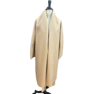 Custom camel Belted Flattering Silhouette single back vent wool coat for Fall/Winter