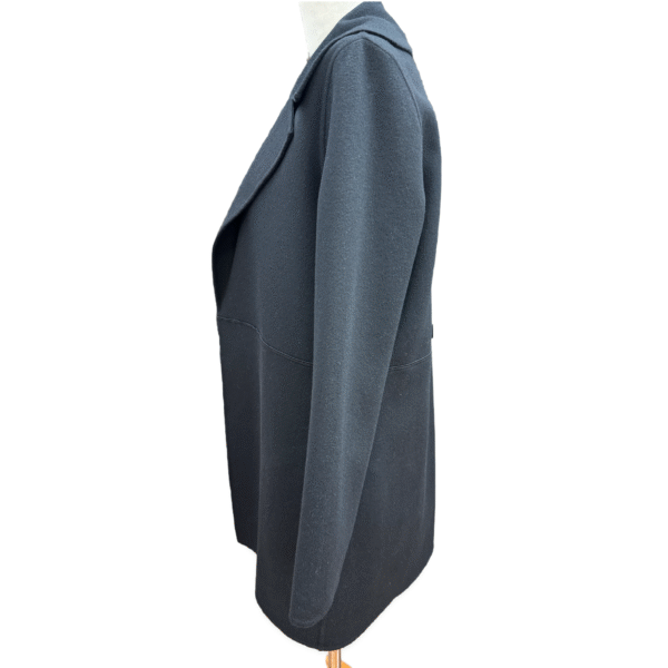 Custom Navy Blue Notched Lapels Open-front Tweed Coats For Formal Dresses Fall/Winter - Image 3
