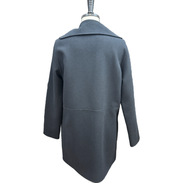 Custom Navy Blue Notched Lapels Open-front Tweed Coats For Formal Dresses Fall/Winter - Image 2