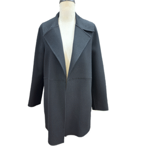 Custom Navy Blue Notched Lapels Open-front Tweed Coats For Formal Dresses Fall/Winter