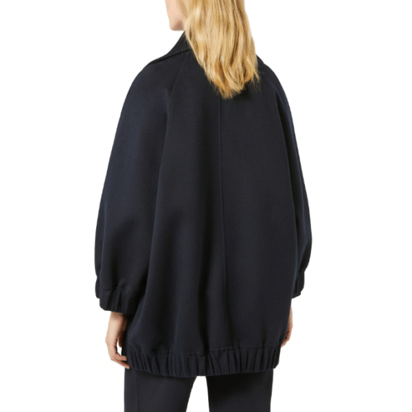 Fall/Winter Double-breasted Closure Relaxed Fit Tweed Double-Face Wool Trench Jacket With Elasticated Cuffs - Image 9