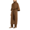 Relaxed Silhouette Elegant Brown Luxurious Detachable Waist Belt Custom Double-Face Wool Cashmere Coat - Image 3