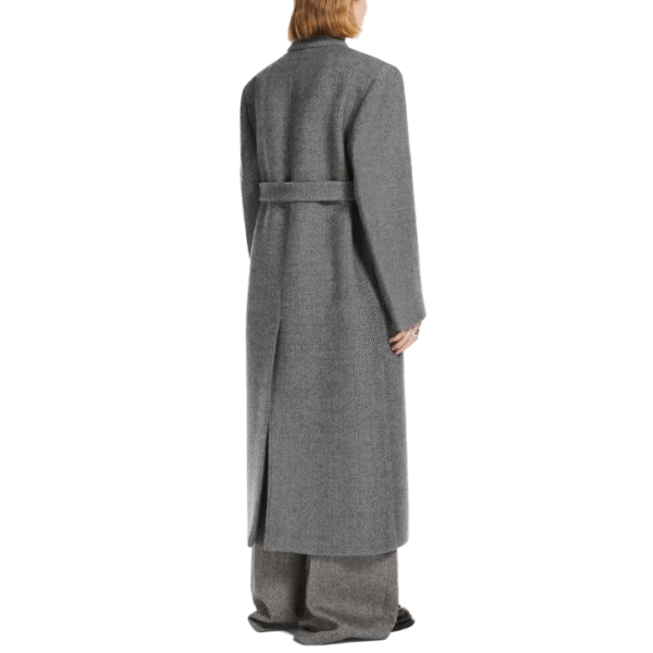 Double-breasted Button Peak Lapels Half Back Belt Double-Face Wool Cashmere Trench Coat for Fall/Winter - Image 6