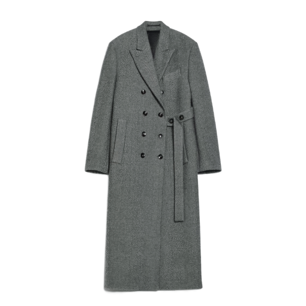 Double-breasted Button Peak Lapels Half Back Belt Double-Face Wool Cashmere Trench Coat for Fall/Winter - Image 8