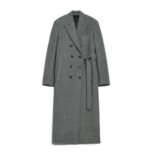 Double-breasted Button Peak Lapels Half Back Belt Double-Face Wool Cashmere Trench Coat for Fall/Winter