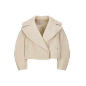 Cropped Silhouette Oversized Wide Refined Vibe Lapel Boxy Double-Face Wool Cashmere Jacket for Fall/Winter