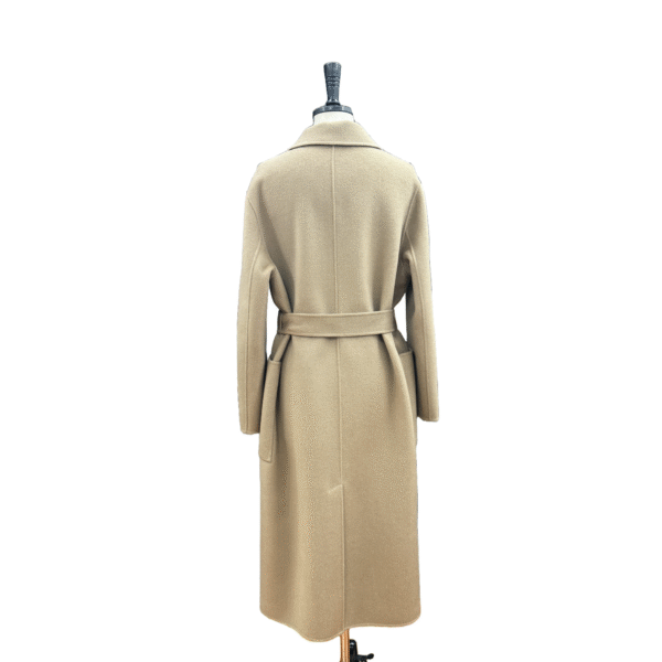 Custom Classic Detachable Self-tie Belted Notched Lapels Women’s Coat in Wool Cashmere Blend - Image 3