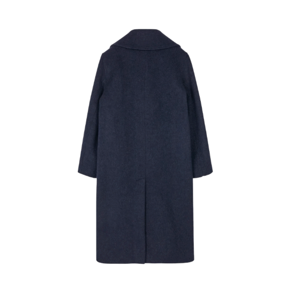 Custom Women’s Navy Wool-Cashmere Double-Breasted Coat – Timeless Fall/Winter Outerwear Double-Face Wool Overcoat - Image 6