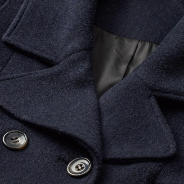 Custom Women’s Navy Wool-Cashmere Double-Breasted Coat – Timeless Fall/Winter Outerwear Double-Face Wool Overcoat - Image 7