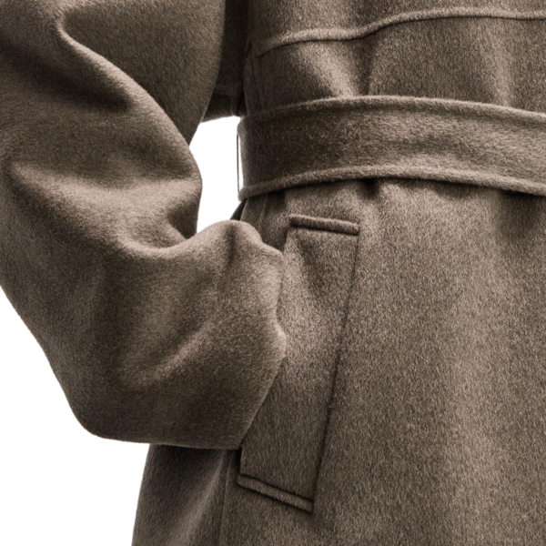 Single-sided Wool Women’s Oversized Wool Coat with Button Closure for Fall/Winter – Long Sleeve Brown Coat - Image 3