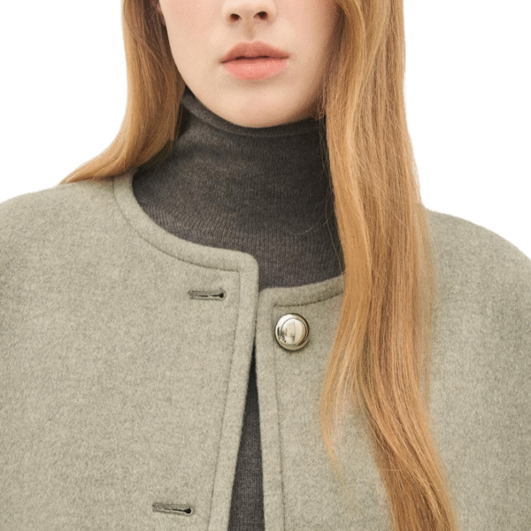 Spring Autumn Custom 100% Cashmere Women’s Luxurious Coat with Elegant Button Details - Image 5