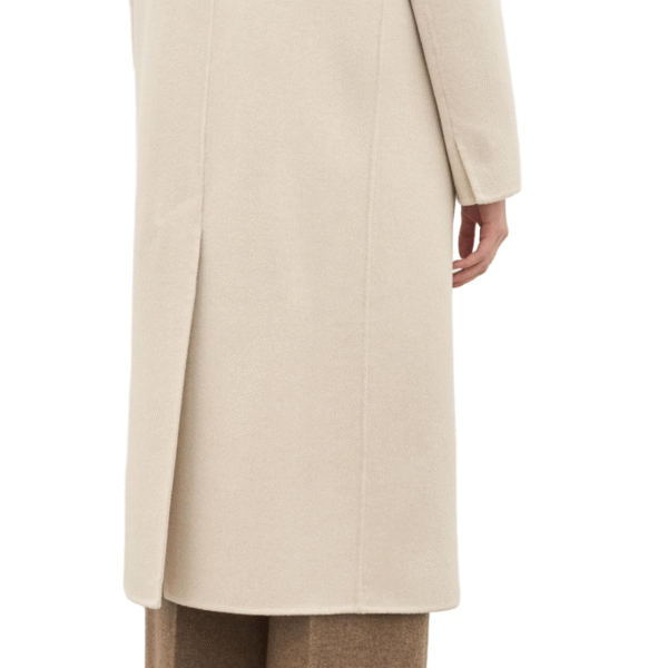 Spring Autumn Custom Velvet Double-Breasted Wool Coat for Women – Elegant Beige Outerwear - Image 6