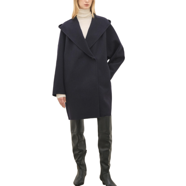 Men’s Classic Merino Wool Coat with Button Cuffs Notched Lapels Three-button Front Closure - Image 7