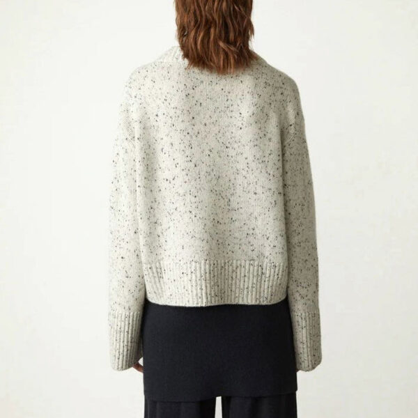 Speckled Blended Cashmere Relaxed Silhouette Sweater - Image 3