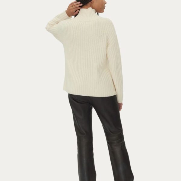 Cable Knit Long Sleeve Turtle Neck Cashmere Women’S Sweater Top - Image 2