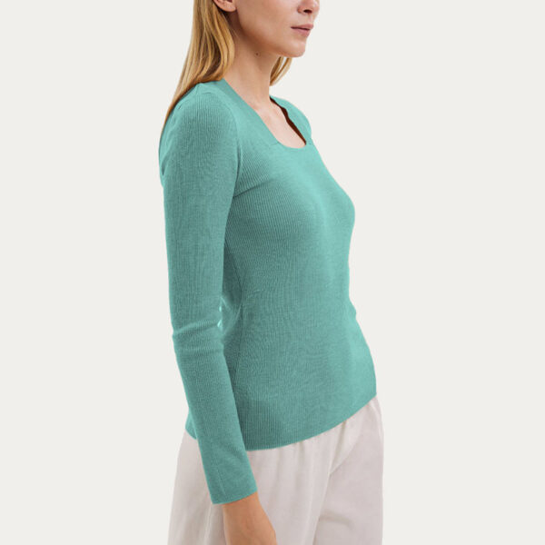 Scoop Neck Camel Hair Top Pullover - Image 6