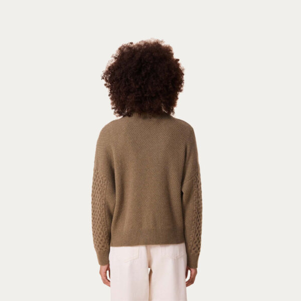 Twisted Cashmere Half Zip Neck Sweater - Image 2