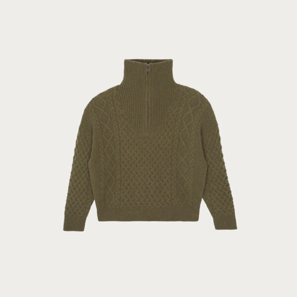 Twisted Cashmere Half Zip Neck Sweater - Image 3