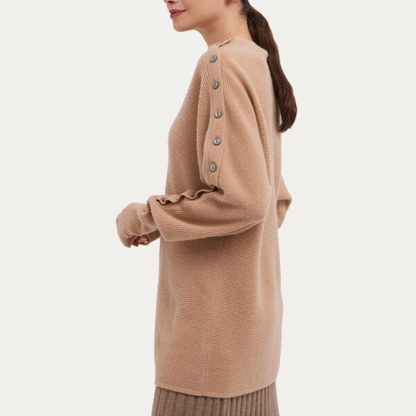 Slouchy Knit Buttoned Cashmere Tunic - Image 5