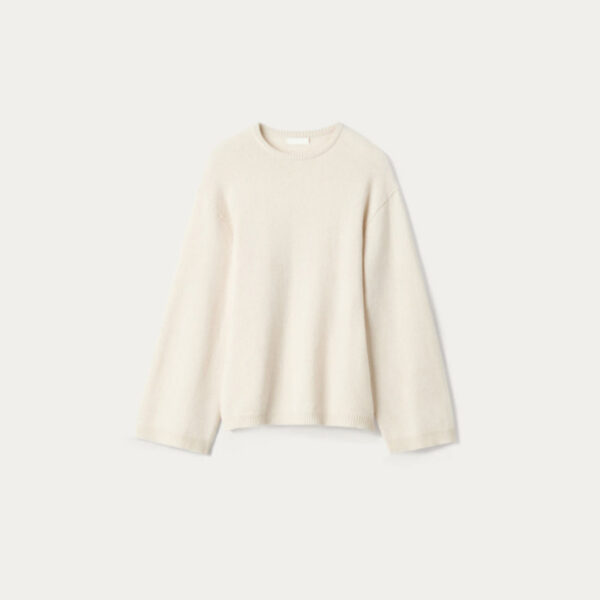 A Ribbed O-Neck Knitted In A Wool Blend Sweater