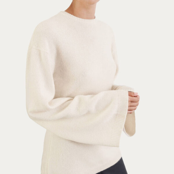 A Ribbed O-Neck Knitted In A Wool Blend Sweater - Image 3